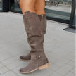 Charlotte | Women's Slouchy Over-the-Knee High Boots Flat Block Heel