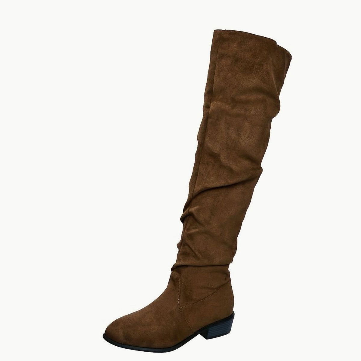 Slouchy Over-the-Knee Faux Suede Boots with Block Heel and Pointed Toe for Women | Scarlett