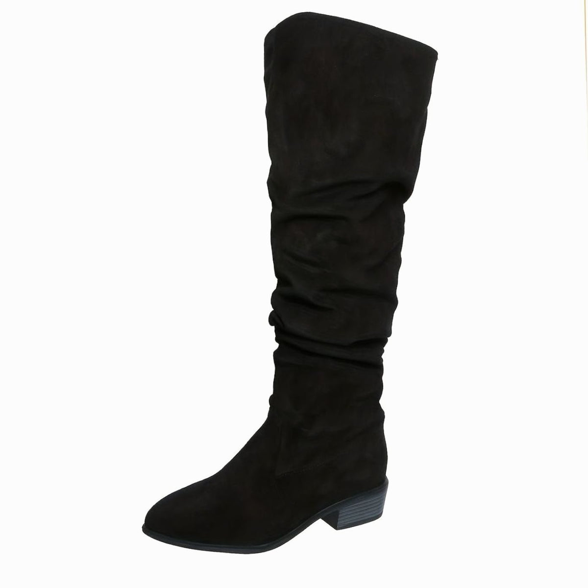 Slouchy Over-the-Knee Faux Suede Boots with Block Heel and Pointed Toe for Women | Scarlett