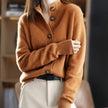 Ava | Women's Cozy Cashmere Blend Button-Front Knit Cardigan with Mock-Neck for Layering