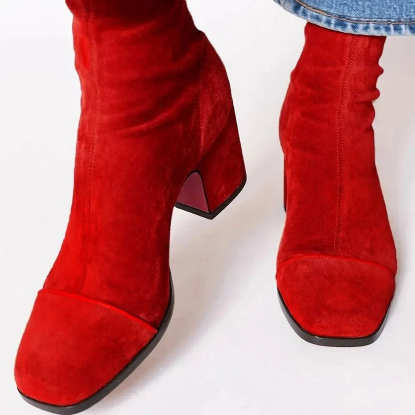 Camila | Women's Square-Toe Block-Heel Ankle Boots