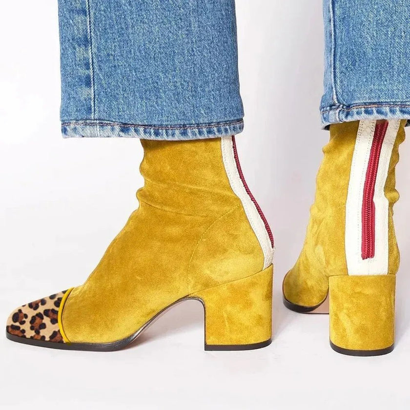 Camila | Women's Square-Toe Block-Heel Ankle Boots