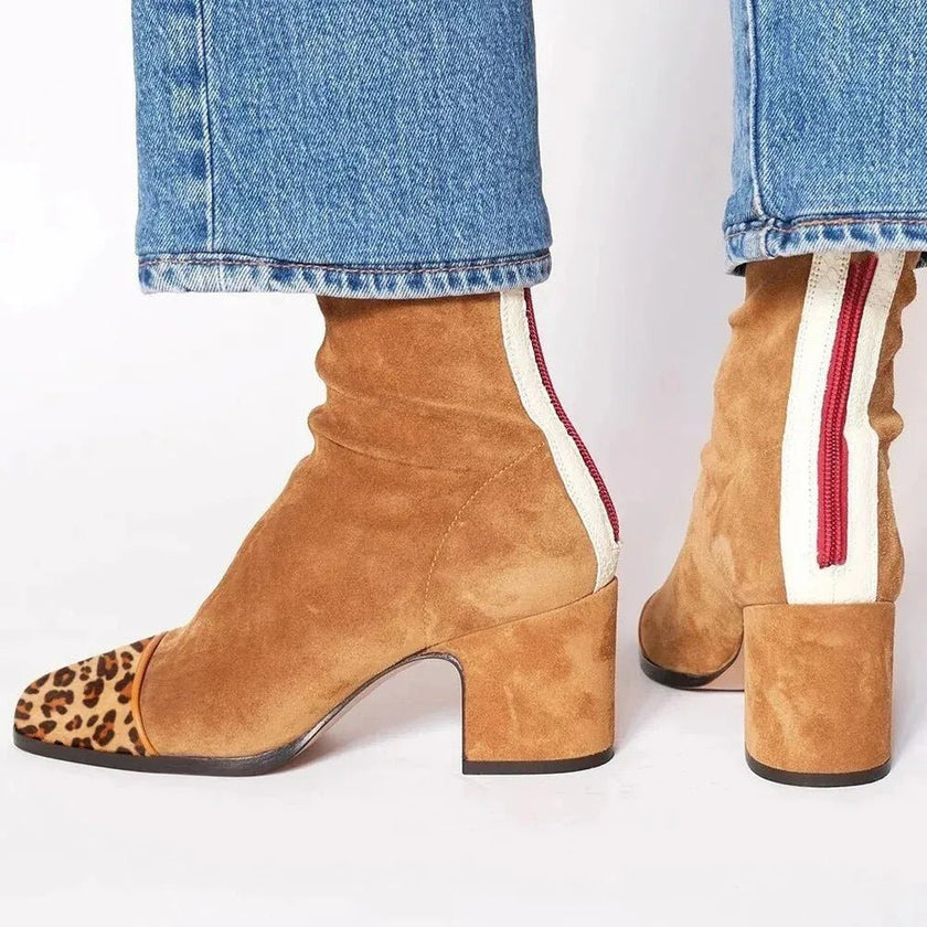 Camila | Women's Square-Toe Block-Heel Ankle Boots