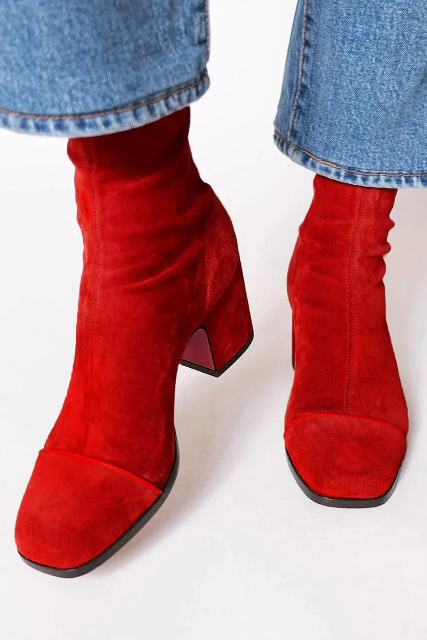 Camila | Women's Square-Toe Block-Heel Ankle Boots