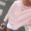 Evelyn | Women's Striped Button Front Cardigan Sweater with Cozy for Layering