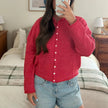 Evelyn | Women's Striped Button Front Cardigan Sweater with Cozy for Layering