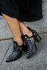 Emma | Women's Studded Block-Heel Ankle Boots Pointed-Toe Booties