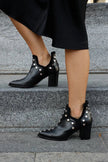 Emma | Women's Studded Block-Heel Ankle Boots Pointed-Toe Booties