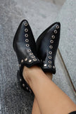 Emma | Women's Studded Block-Heel Ankle Boots Pointed-Toe Booties