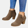 Victoria | Women's Suede Block-Heel Side-Zip Ankle Boots