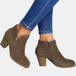 Victoria | Women's Suede Block-Heel Side-Zip Ankle Boots