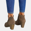 Victoria | Women's Suede Block-Heel Side-Zip Ankle Boots