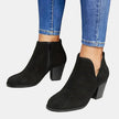 Victoria | Women's Suede Block-Heel Side-Zip Ankle Boots