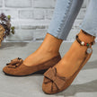 Scarlett | Women's Suede-Effect Bow-Detail Cushioned Slip-On Ballet Flats