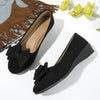 Scarlett | Women's Suede-Effect Bow-Detail Cushioned Slip-On Ballet Flats