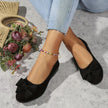 Scarlett | Women's Suede-Effect Bow-Detail Cushioned Slip-On Ballet Flats