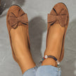 Scarlett | Women's Suede-Effect Bow-Detail Cushioned Slip-On Ballet Flats