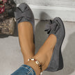 Scarlett | Women's Suede-Effect Bow-Detail Cushioned Slip-On Ballet Flats