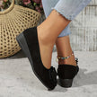 Scarlett | Women's Suede-Effect Bow-Detail Cushioned Slip-On Ballet Flats