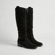 Evelyn | Women's Suede Look Low Heel Knee-High Slouch Ankle Boots