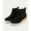 Sophia | Women's Suede Wedge Ankle Side-Zip Chelsea Boots