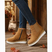 Sophia | Women's Suede Wedge Ankle Side-Zip Chelsea Boots