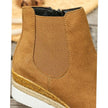 Sophia | Women's Suede Wedge Ankle Side-Zip Chelsea Boots
