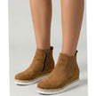 Sophia | Women's Suede Wedge Ankle Side-Zip Chelsea Boots