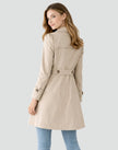 Trench Coat Women Tailored Mid-Length Double-Breasted