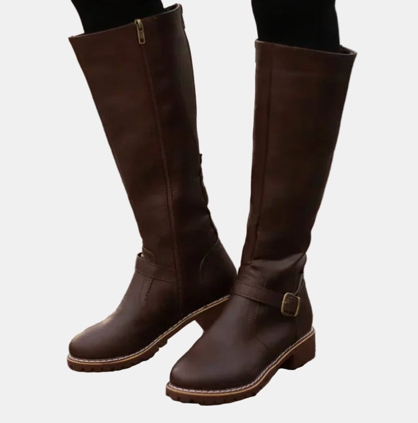 Harper | Women's Tall Buckle-Strap Riding Knee High Boots