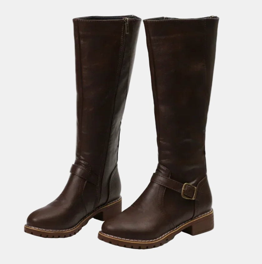 Harper | Women's Tall Buckle-Strap Riding Knee High Boots