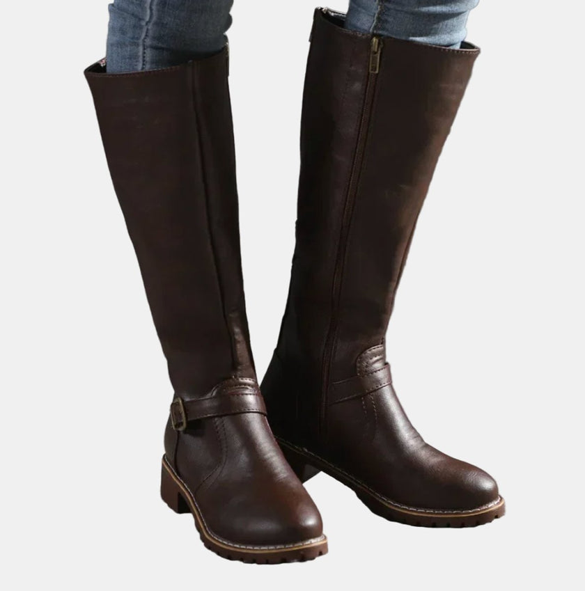 Harper | Women's Tall Buckle-Strap Riding Knee High Boots