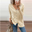 Nora | Women's V-Neck Button-Front Knit Cardigan with Ribbed Classic for Layering