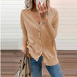 Nora | Women's V-Neck Button-Front Knit Cardigan with Ribbed Classic for Layering