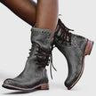 Penelope | Women's Vintage Lace-Up Studded Knee High Boots Block Heel