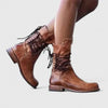 Penelope | Women's Vintage Lace-Up Studded Knee High Boots Block Heel