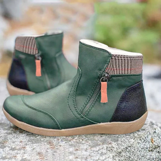 Camila | Women's Waterproof Boots Ankle Leather Zipper