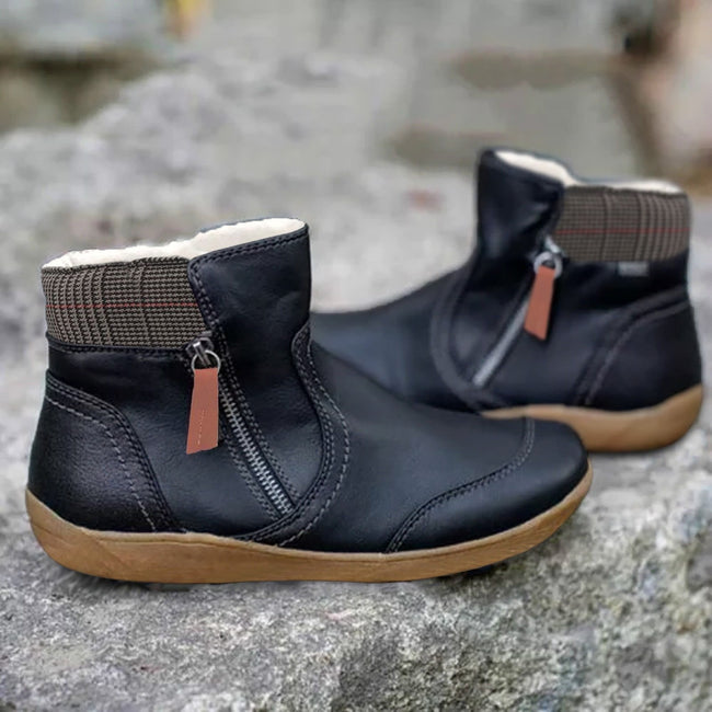Camila | Women's Waterproof Boots Ankle Leather Zipper