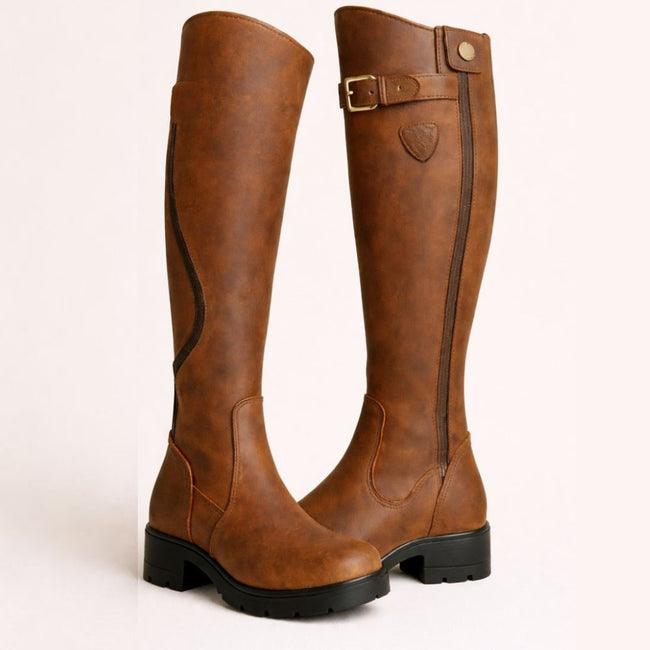 Mia | Women's Waterproof Boots Knee-High Buckle Detail