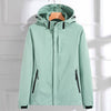 Rain Jacket Women Waterproof Hooded Adjustable Fit Zip Pockets