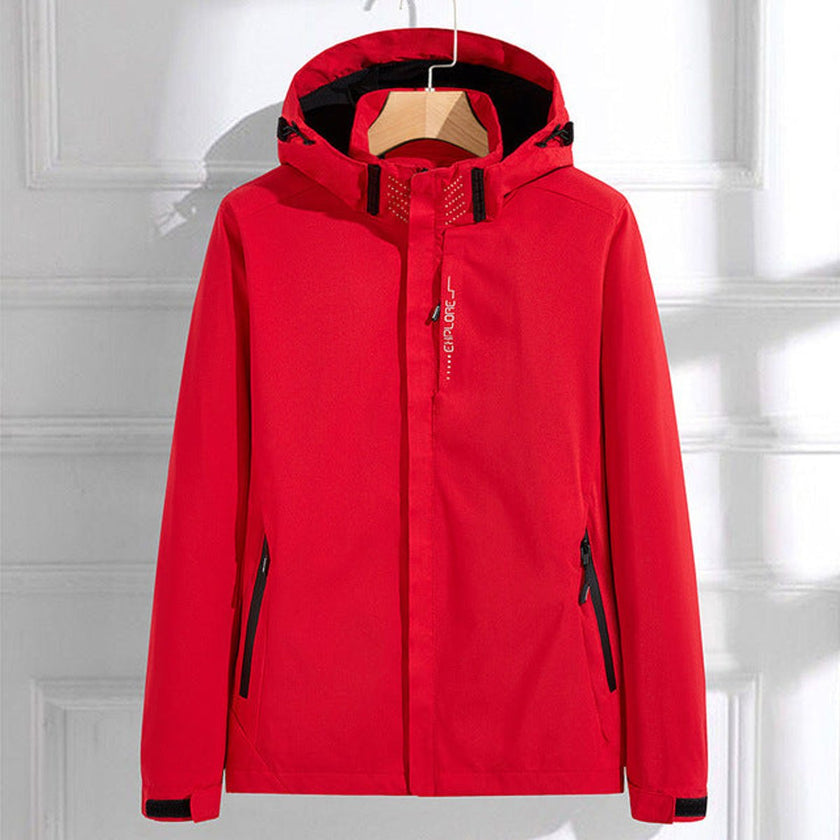 Rain Jacket Women Waterproof Hooded Adjustable Fit Zip Pockets