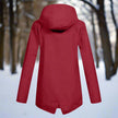 Rain Jacket Women Waterproof Hooded Longline Zip-Up