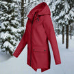 Rain Jacket Women Waterproof Hooded Longline Zip-Up