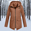 Rain Jacket Women Waterproof Hooded Longline Zip-Up