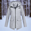 Rain Jacket Women Waterproof Hooded Longline Zip-Up