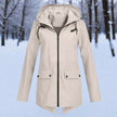 Rain Jacket Women Waterproof Hooded Longline Zip-Up