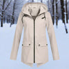 Rain Jacket Women Waterproof Hooded Longline Zip-Up