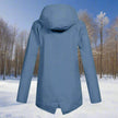 Rain Jacket Women Waterproof Hooded Longline Zip-Up