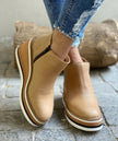 Aria | Women's Wedge Platform Zip-Up Ankle Boots