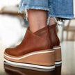 Aria | Women's Wedge Platform Zip-Up Ankle Boots